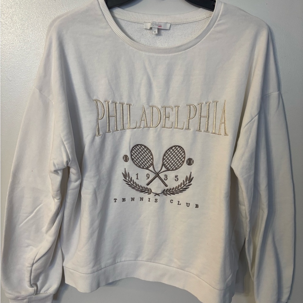 Philadelphia Tennis Club White Crewneck